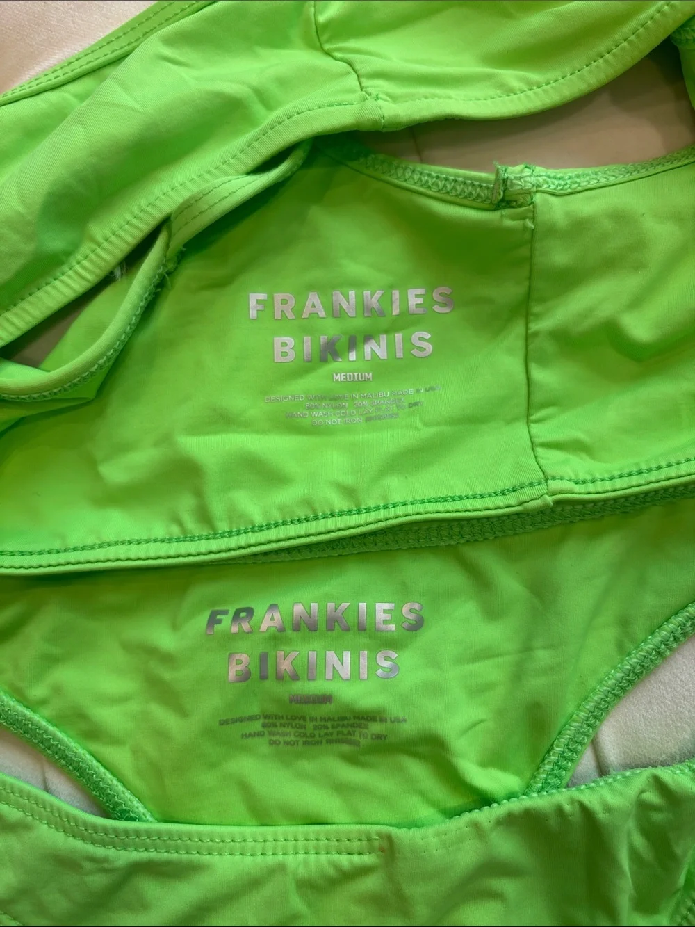 Frankie's Bikinis Neon Lime Cheeky Bikini Bottoms